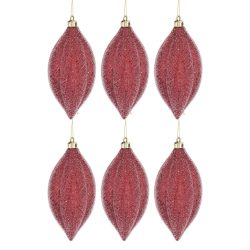 Karácsonyfadísz piros 6db-os