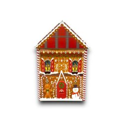 Karácsonyi házikó fémdoboz 20x13x8cm