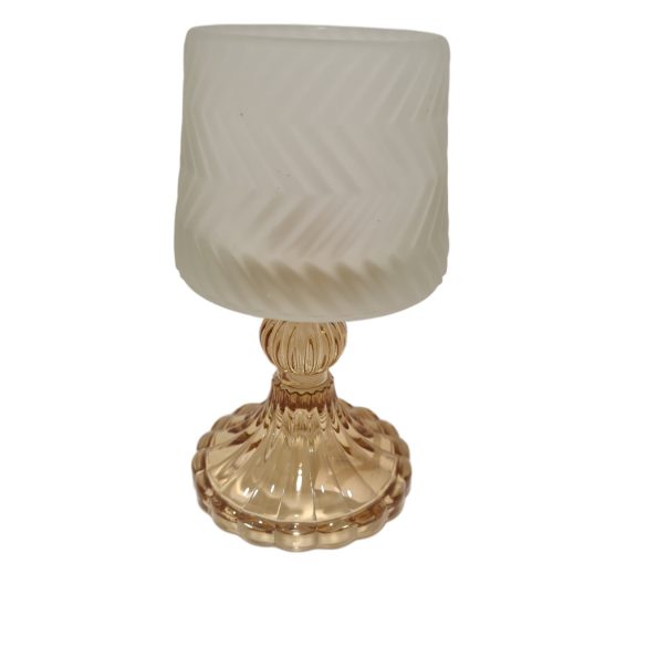 Gyertyatartó üveg, talpas több féle 8cm