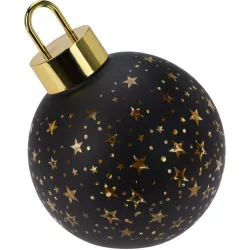 Gömbdísz LED-es üveg fekete 30cm