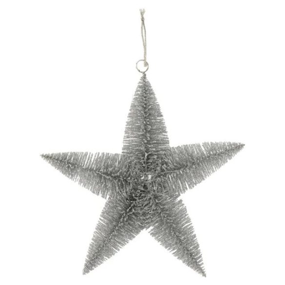 Csillag dekoráció glitteres arany 23cm