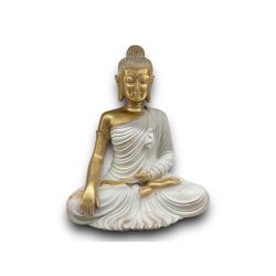 Buddha fehér-arany poly 30x23x13cm