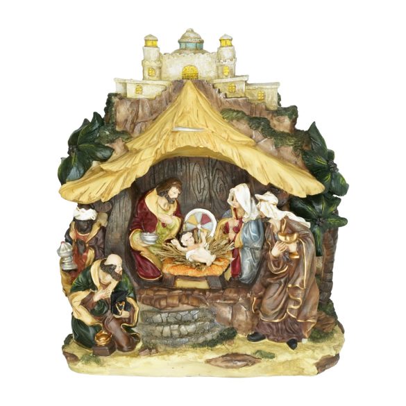 Betlehem LED-es poly bézs 36cm