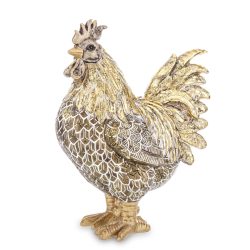 Tyúk figura arany poly 27x20cm