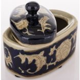 Kerámia doboz fekete bézs 13x10cm