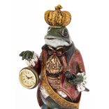 Béka szobor órával poly 53x15cm