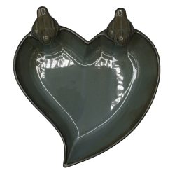 Madáritató szív alakú kerámia 31x30cm