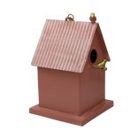 Madáretető fém rózsaszín 18x29cm