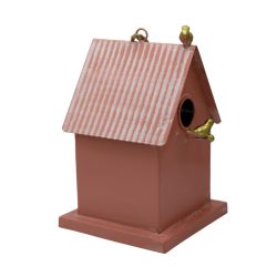 Madáretető fém rózsaszín 18x29cm