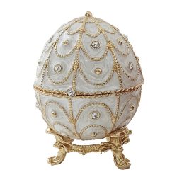 Faberge tojás fehér arany 6cm