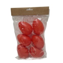 Tojás műanyag piros kicsi 6db/csomag