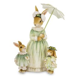 Nyúl család esernyővel poly 20cm