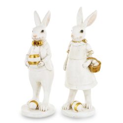 Nyúl fiú, lány fehér ruhában 29cm/db