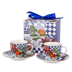 Italian Garden csésze szett narancs mintás 4 db-os