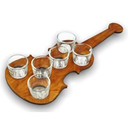 Pálinkás pohár szett hegedű 6db-os