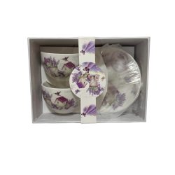 Teás bögre levendulás+ház 2 db-os