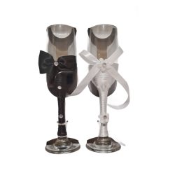 Esküvői pezsgőspohár szett 2db 23cm