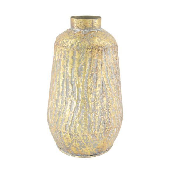 Váza fém arany mintás 22x22x35cm