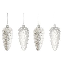 Toboz szett 4db-os akasztós 13x7cm ezüst