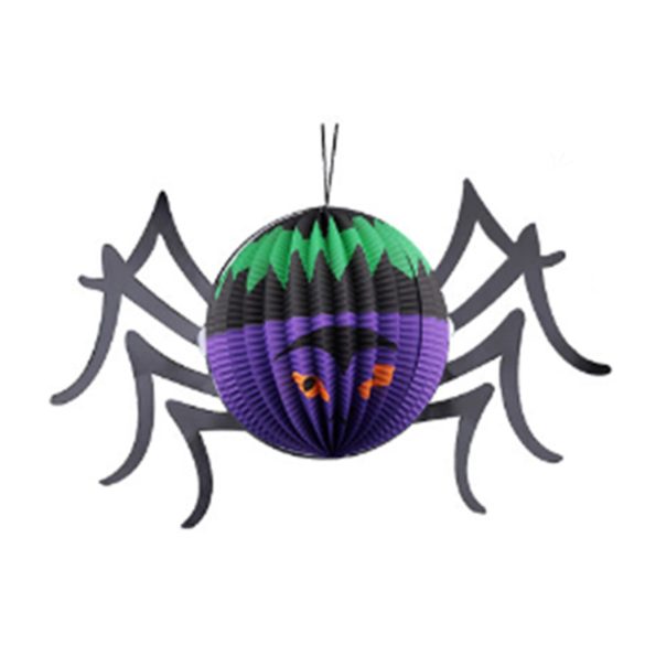 Lampion pók lila fekete 45cm