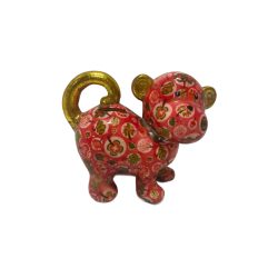 Persely kerámia majom piros 20x15cm