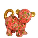 Persely kerámia majom piros 20x15cm