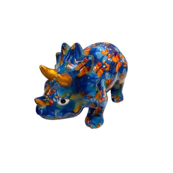 Persely kerámia orrszarvú kék 20x12cm