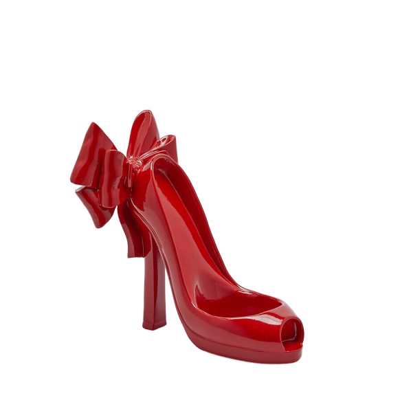 Dekoráció női cipő kerámia piros 22x25cm