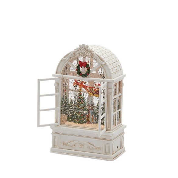 Szekrény téli jelenttel zenélő led-es 21cm