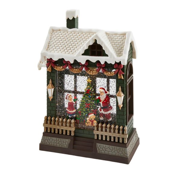 Diorama ház téli jelenet zenélő led 26cm