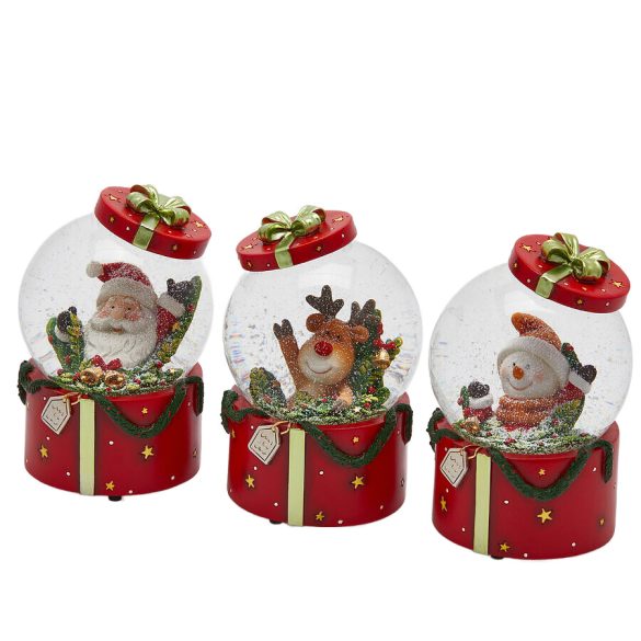 Havazógömb téli figurás 15cm 3 féle/db