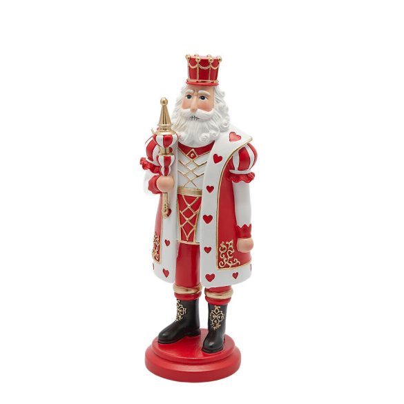 Király piros-fehér ruhában poly 31x12cm