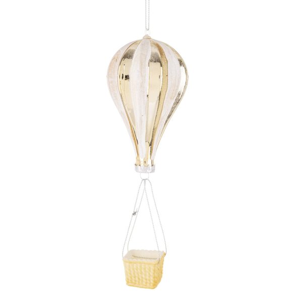 Karácsonyfadísz léghajó üveg 20cm