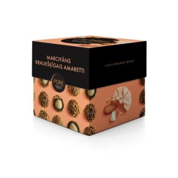 Pure Cube Marcipános Krémmel Töltött Étcsokoládé Trüffel Amaretti Keksz Darabokkal Szórva 96g