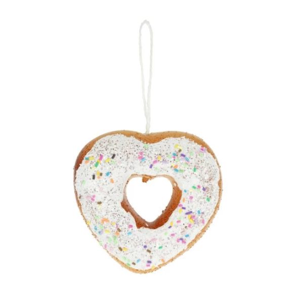 Mézeskalács fánk szív alakú, akasztós 11x11x4,5 cm