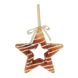Mézeskalács csillag cukormázzal akasztós 21x21x2,5 cm