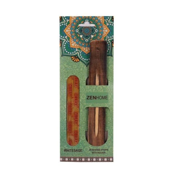 Füstölő tartóval fehér zsálya 20db/szett