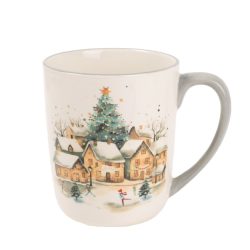 Bögre kerámia havas ház 500ml