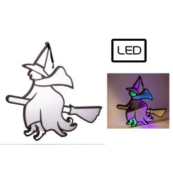 Világító boszorkány Led-es 43x37cm