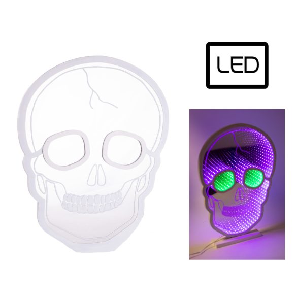 Világító koponya Led-es 38x27cm