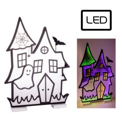 Világító kastély Led-es 40x28cm