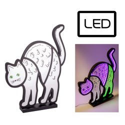 Világító cica Led-es 28x32cm