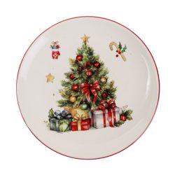 Tányér kerámia karácsonyfa 26cm