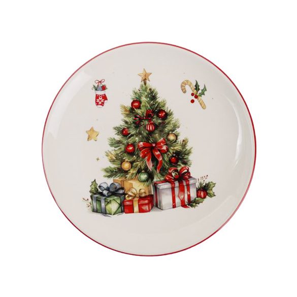 Tányér kerámia karácsonyfa 26cm