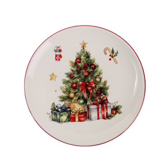 Kerámia kistányér karácsonyfa 21cm