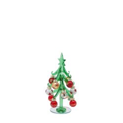 Üvegfenyő rárakható díszekkel 16x7cm