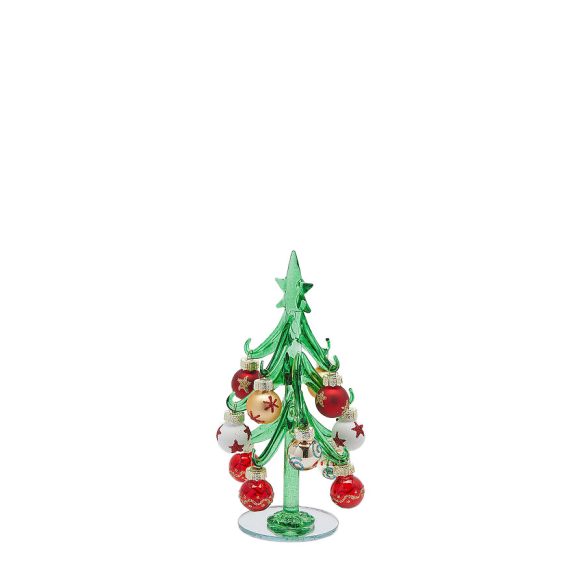 Üvegfenyő rárakható díszekkel 16x7cm