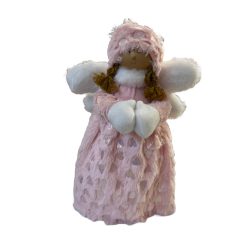 Angyal figura álló textil 36cm