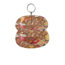 Ünnepi süteménykínáló üveg 2 emeletes 25x25xm