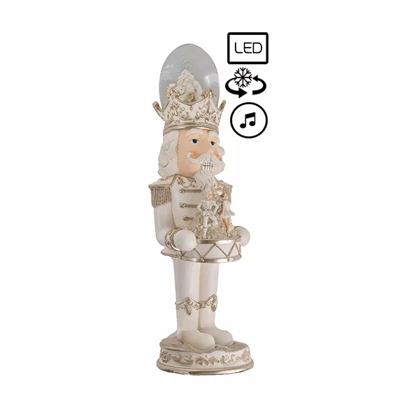 Diótörő havazógömb + Led fehér 46x13cm